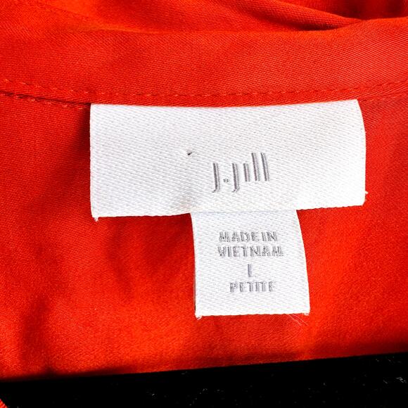 J Jill Womens Burnt Orange Modal Long Sleeve Button Up Blouse Size Petites Large - Picture 3 of 4
